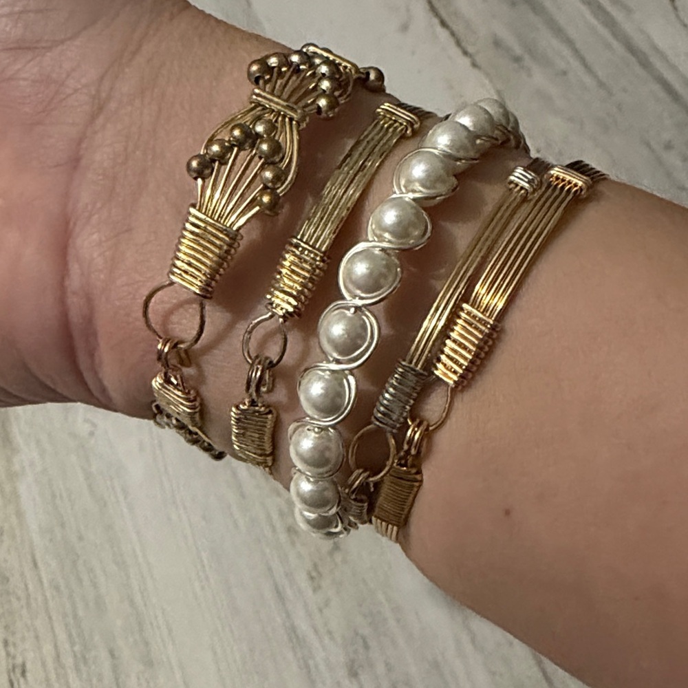 Elegant Gold and Silver Bracelet Set 11 total - Picture 4 of 13